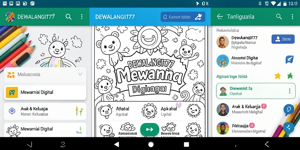 Antarmuka aplikasi DEWALANGIT77 menampilkan banyak pilihan gambar mewarnai.