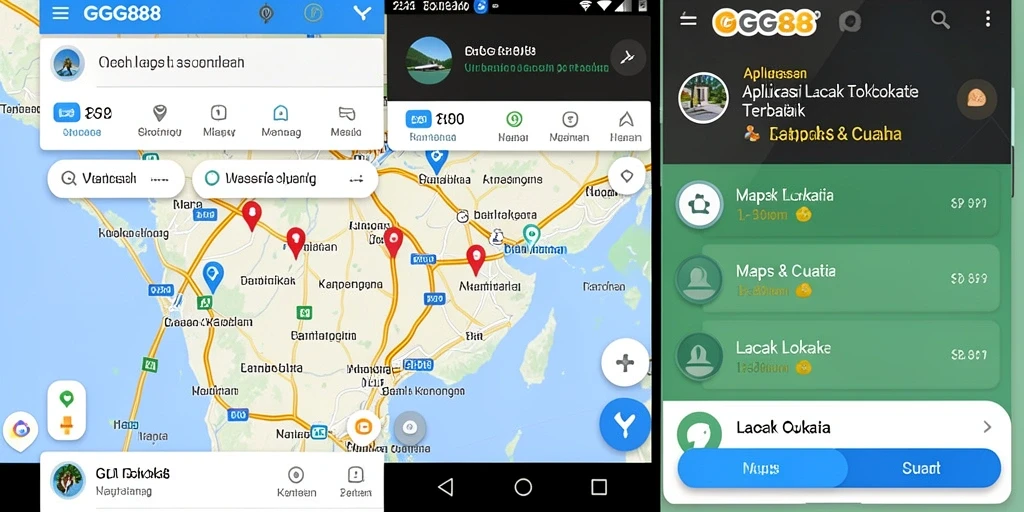 Antarmuka aplikasi GGG888 menampilkan informasi lokasi dan cuaca secara jelas.