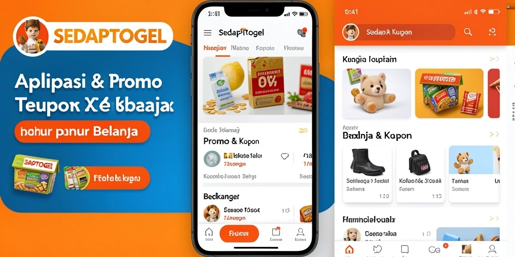 Antarmuka SEDAPTOGEL menampilkan berbagai promo dan kupon menarik.