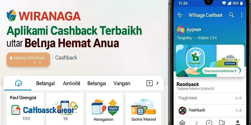 Tampilan antarmuka aplikasi WIRANAGA untuk Cashback yang menarik.